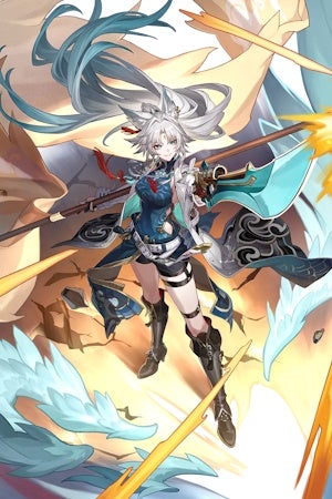 Cropped splash art of Feixiao from Honkai Star Rail.