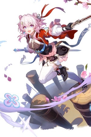 Cropped splash art of Hunt path March 7th from Honkai Star Rail.