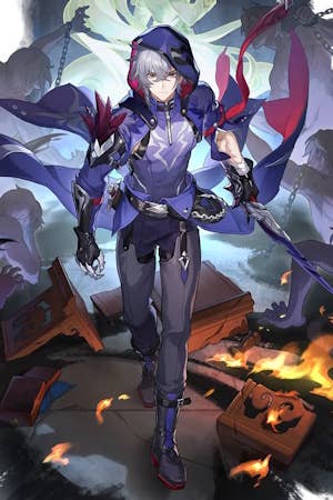 Cropped splash art of Moze from Honkai Star Rail.