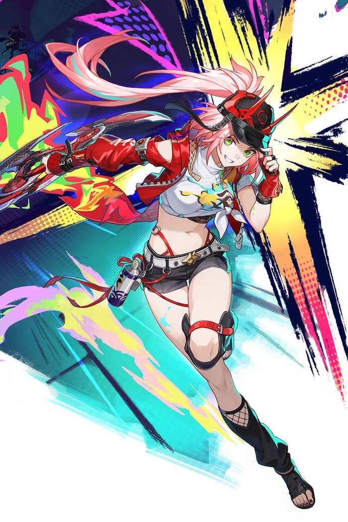 Cropped splash art of Rappa from Honkai Star Rail.