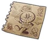 Menu view of the Rough Sketch material from Honkai Star Rail, which looks like an old piece of paper with an image of Clockie on it.