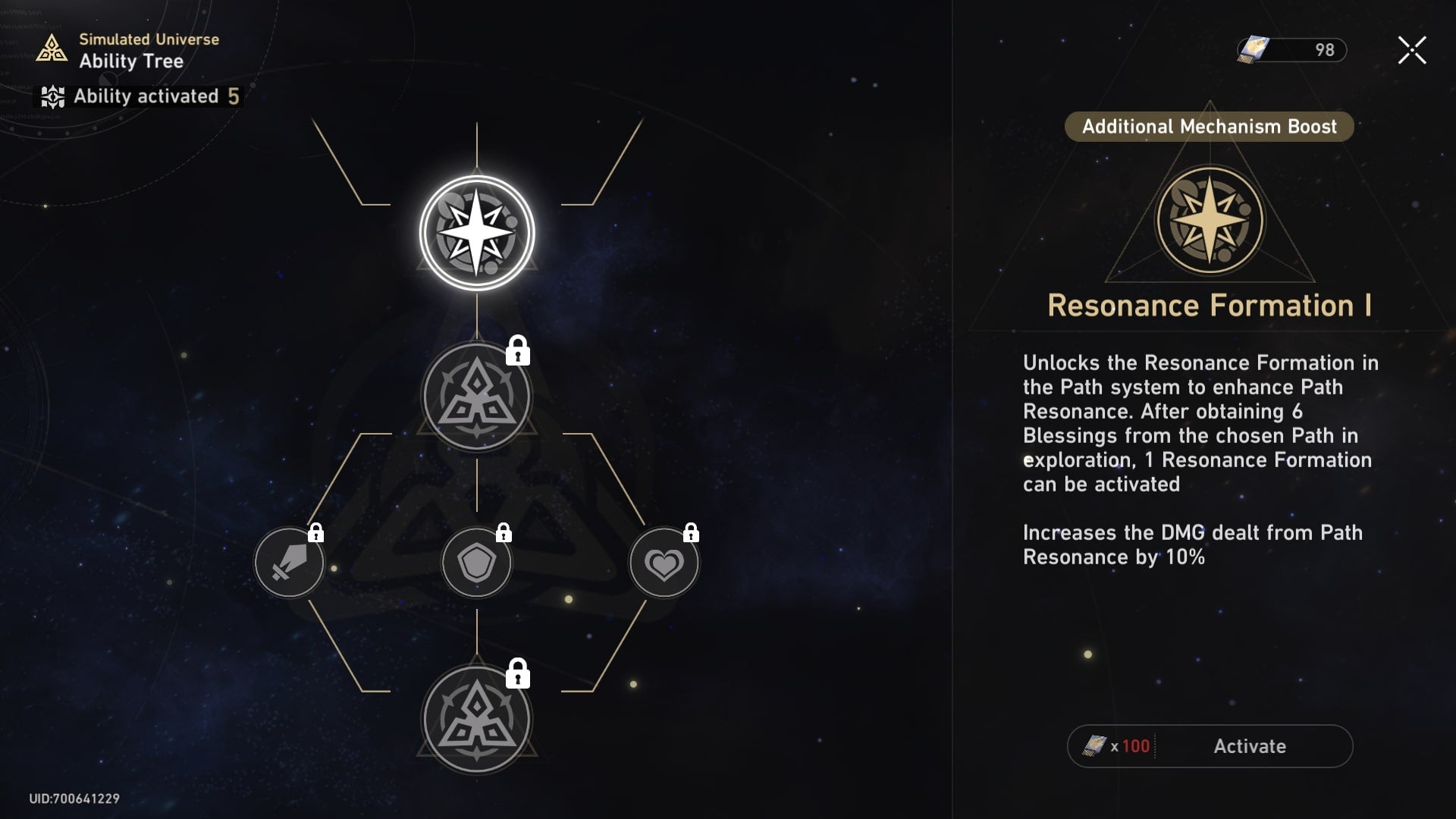 The Ability Tree in the Simulated Universe of Honkai Star Rail is shown - 5