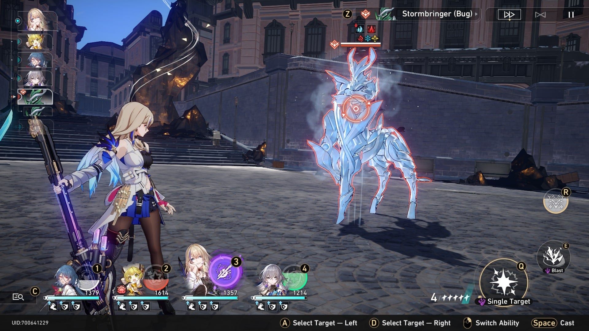 A party of characters fight an Elite enemy in the Simulated Universe of Honkai Star Rail