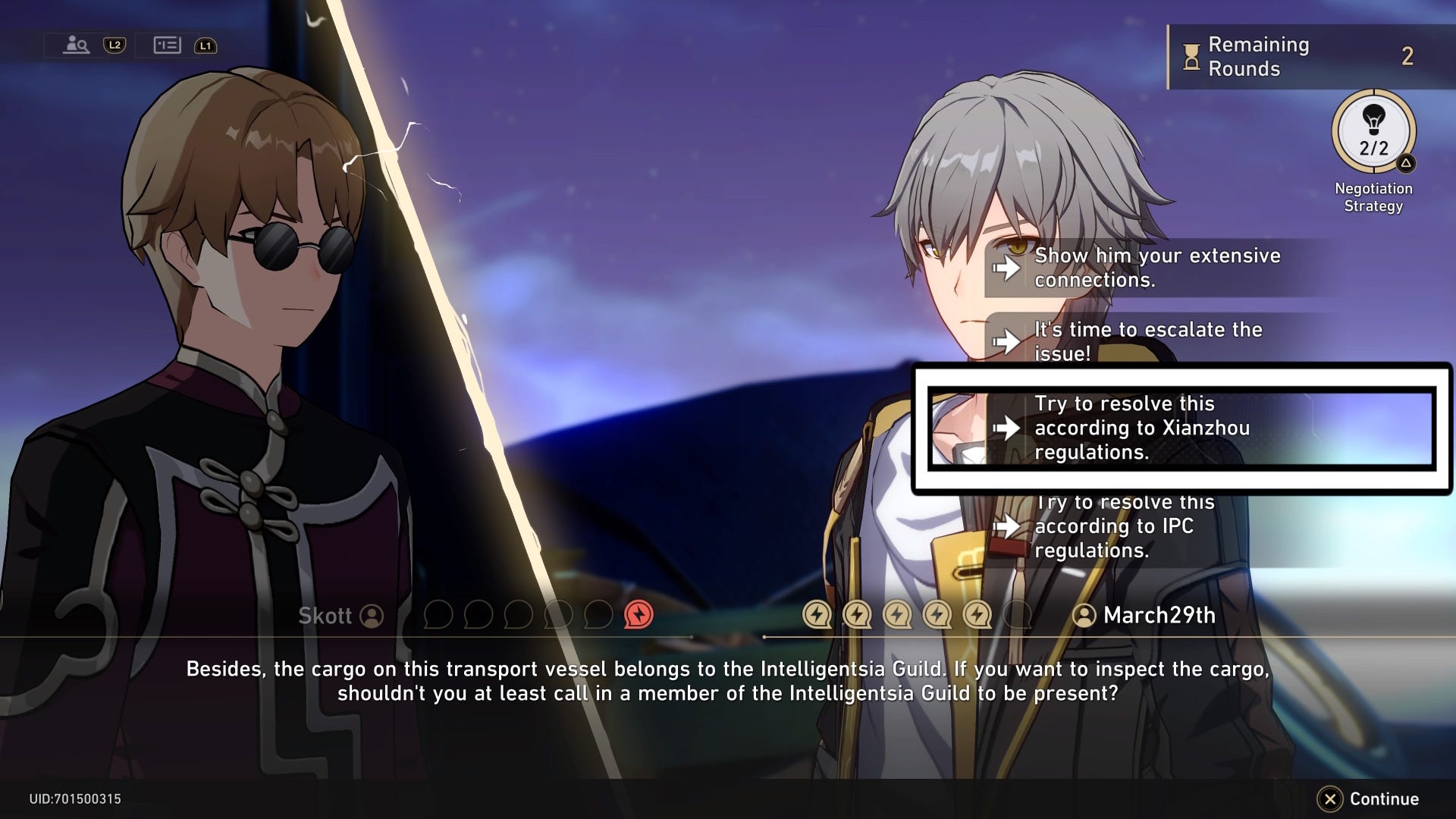 Honkai Star Rail Skott debate answers