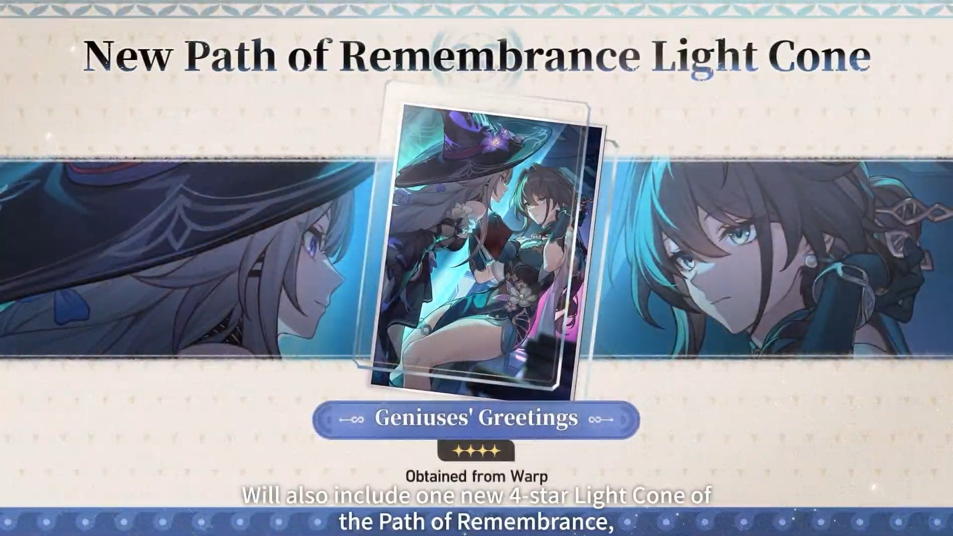 Genius' Greeting Light Cone in Honkai Star Rail.