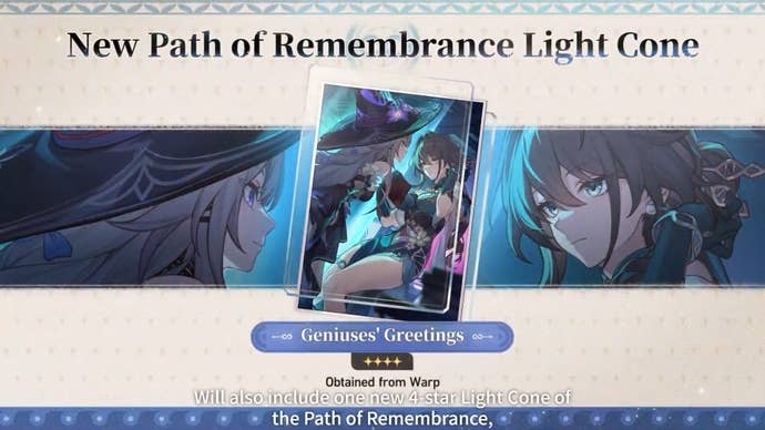 Genius' Greeting Light Cone in Honkai Star Rail.