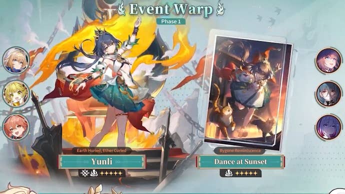 Banner details for Yunli in version 3.1 of Honkai Star Rail.