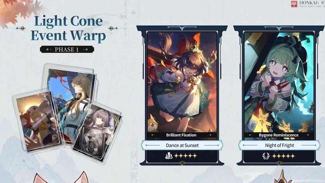 Honkai Star Rail version 2.4 Light Cone Banners with Yunli and Huohuo.