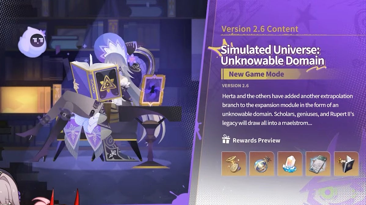 Details and rewards for the Unknown Domain Simulated Universe update in Honkai Star Rail.