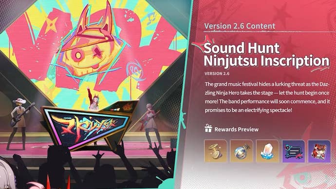Details and rewards for the Sound Hunt: Ninjutsu Inscription 2.6 event in Honkai Star Rail.