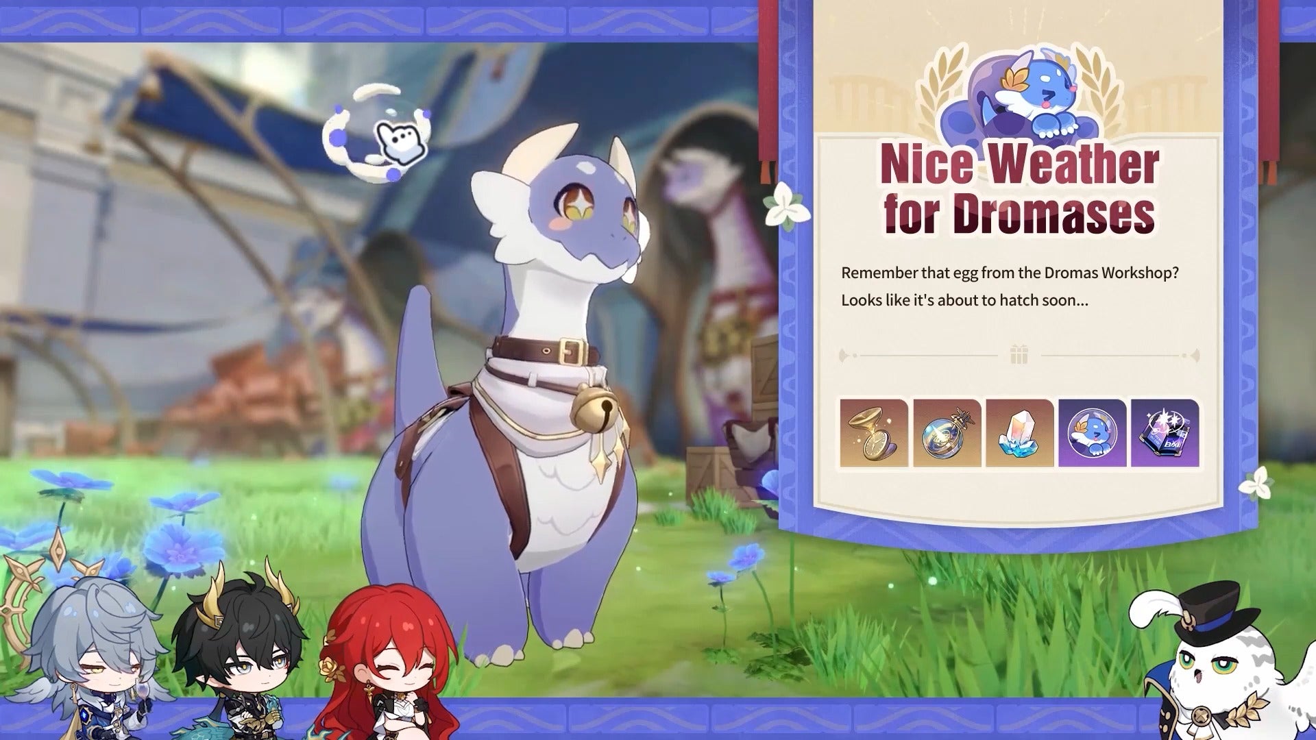 The Nice Weather for Dromasses event is shown in Honkai Star Rail's Back to Earth in Evernight Special Program