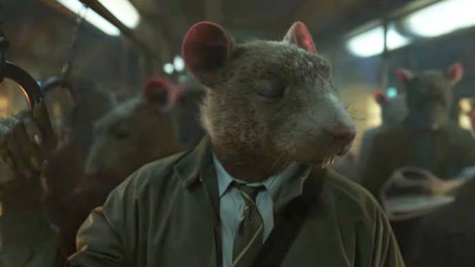 Horatio the rat looks bored while on his commute in Xbox brand trailer
