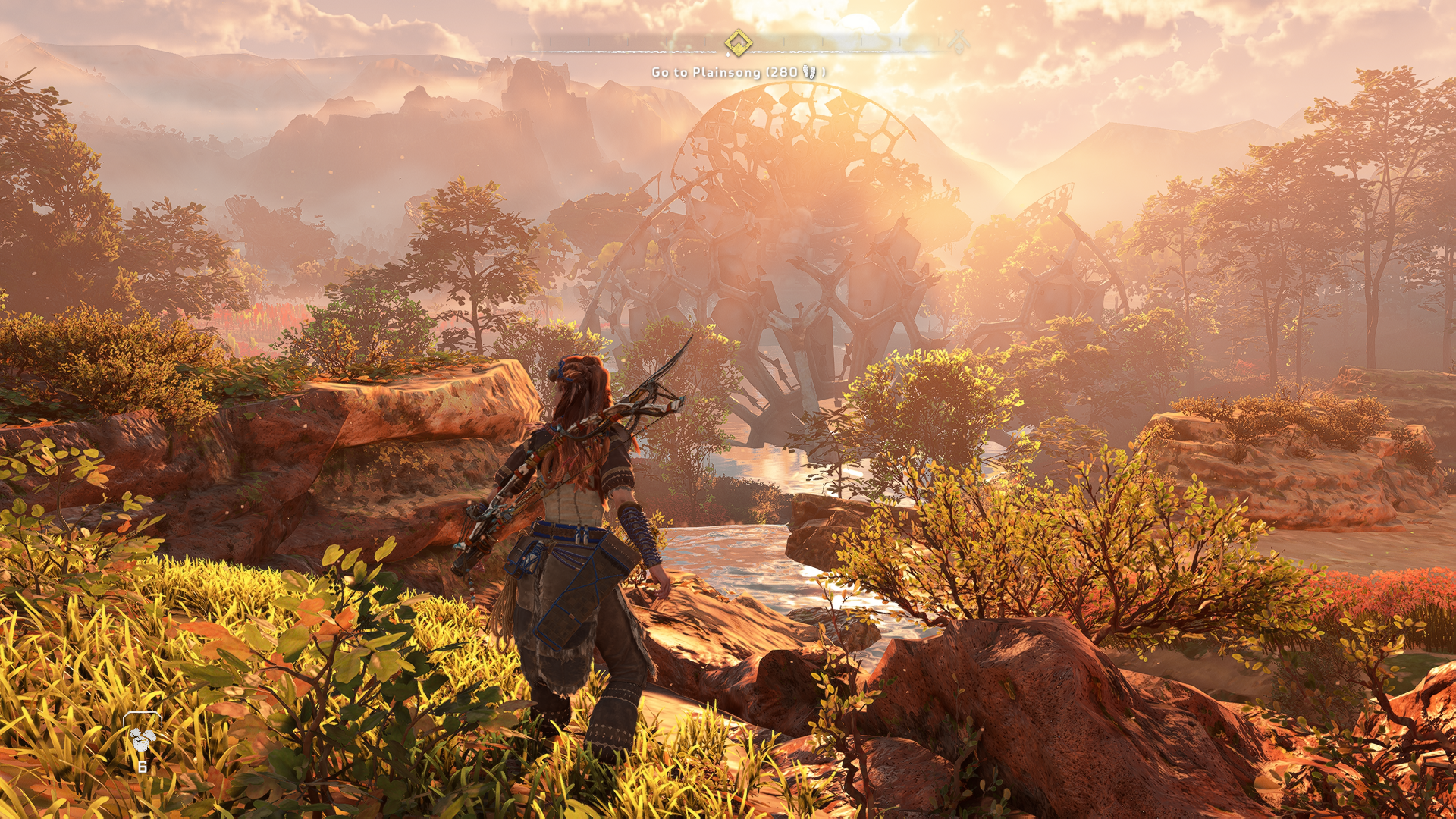 Horizon Forbidden West running on PC at Low quality.