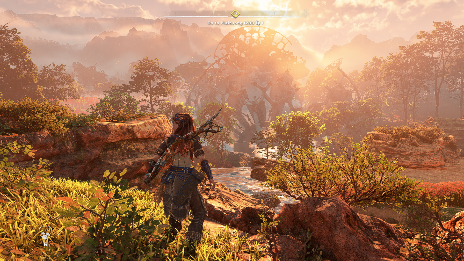 Horizon Forbidden West running on PC at Medium quality.