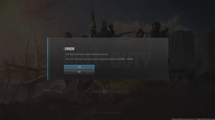 an error message for the call of duty hq launcher