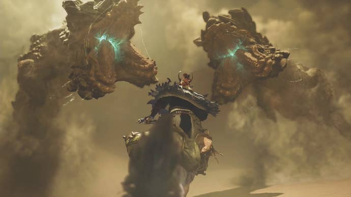 Two Balahara attacking somebody in Monster Hunter Wilds.