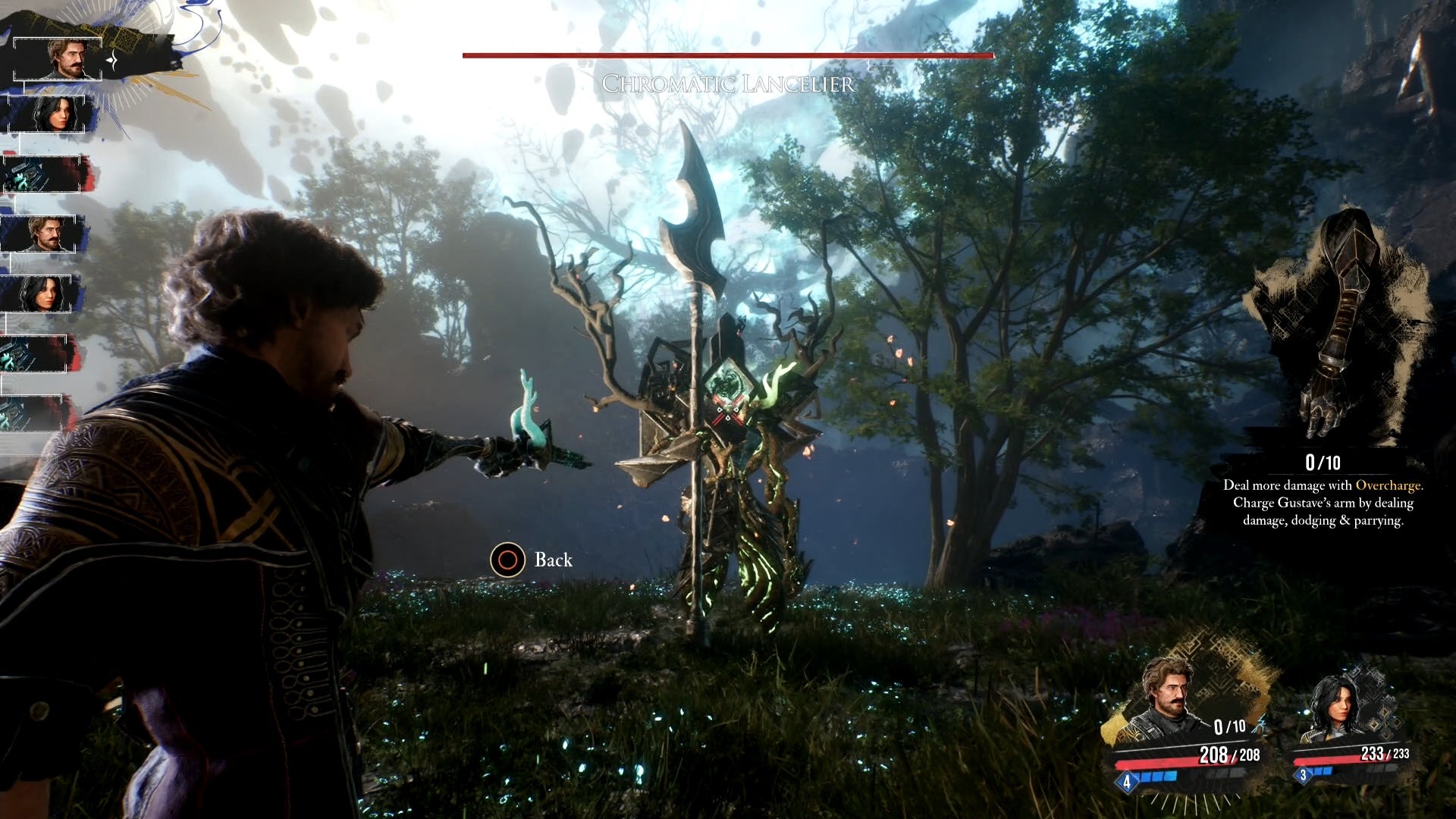 Gustave aiming his gun at Chromatic Lanelier in Clair Obscur Expedition 33.