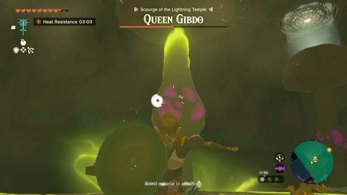 Link attacking a hive during the Queen Gibdo boss fight.