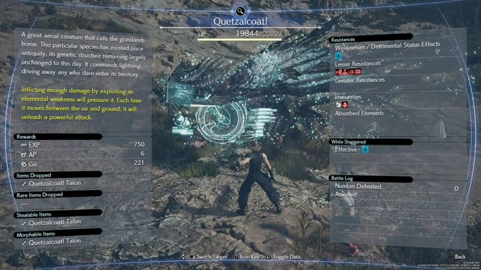 Assess view of Quetzalcoatl boss fight in Final Fantasy 7 Rebirth.