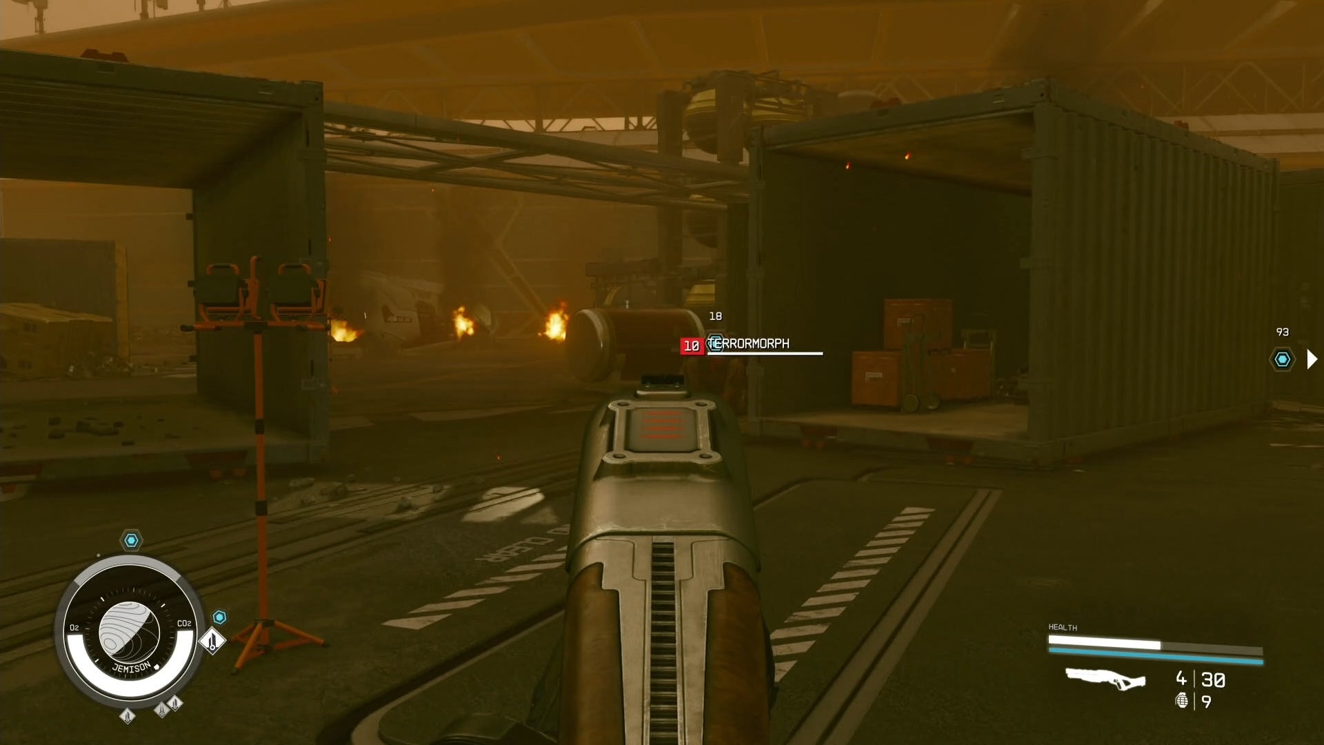 first person view of shooting a terrormorph