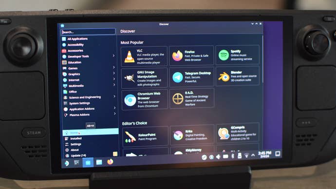 The Steam Deck’s Discover app, running in Desktop Mode.