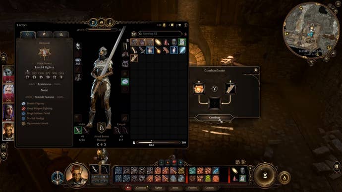 Menu screen showing combining sussur bark with the forge.