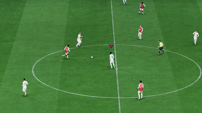 cropped gameplay image of a tottenham player doing a flair shot in a match against arsenal