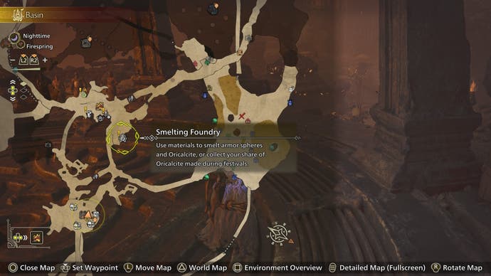 Smelting Foundry map location in Monster Hunter Wilds.