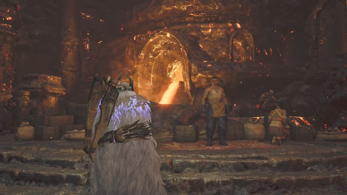 Roqul at the Smelting Foundry in Monster Hunter Wilds.
