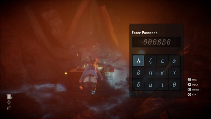 The keypad menu for opening a chest with the Fantastic Bait underwater in Stellar Blade.