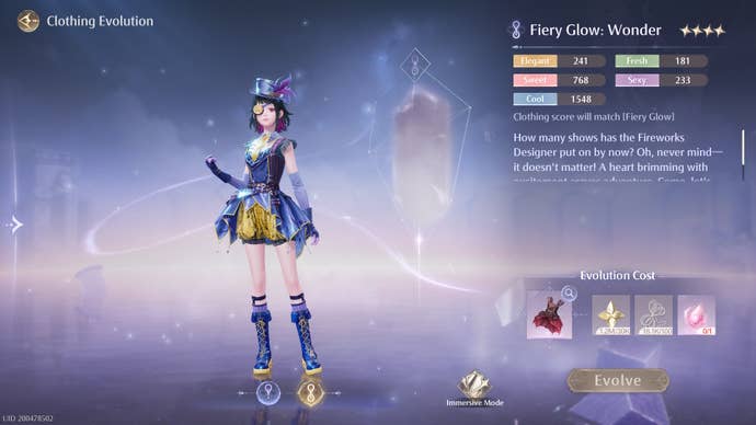 The FIery Glow Wonder outfit in Infinity Nikki.