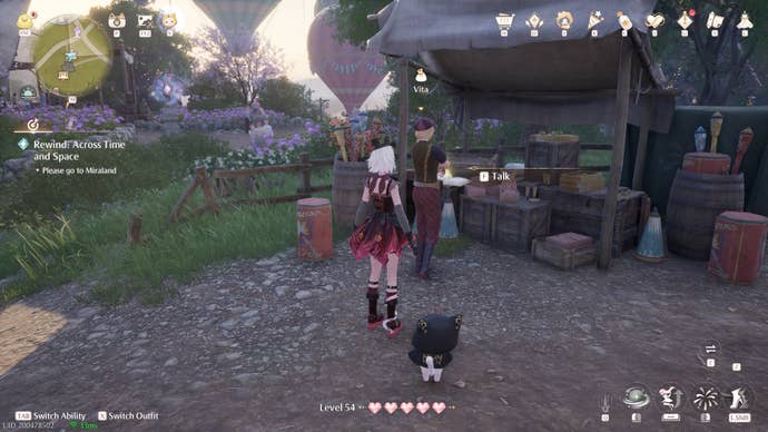 Nikki looking at Vita in Infinity Nikki.