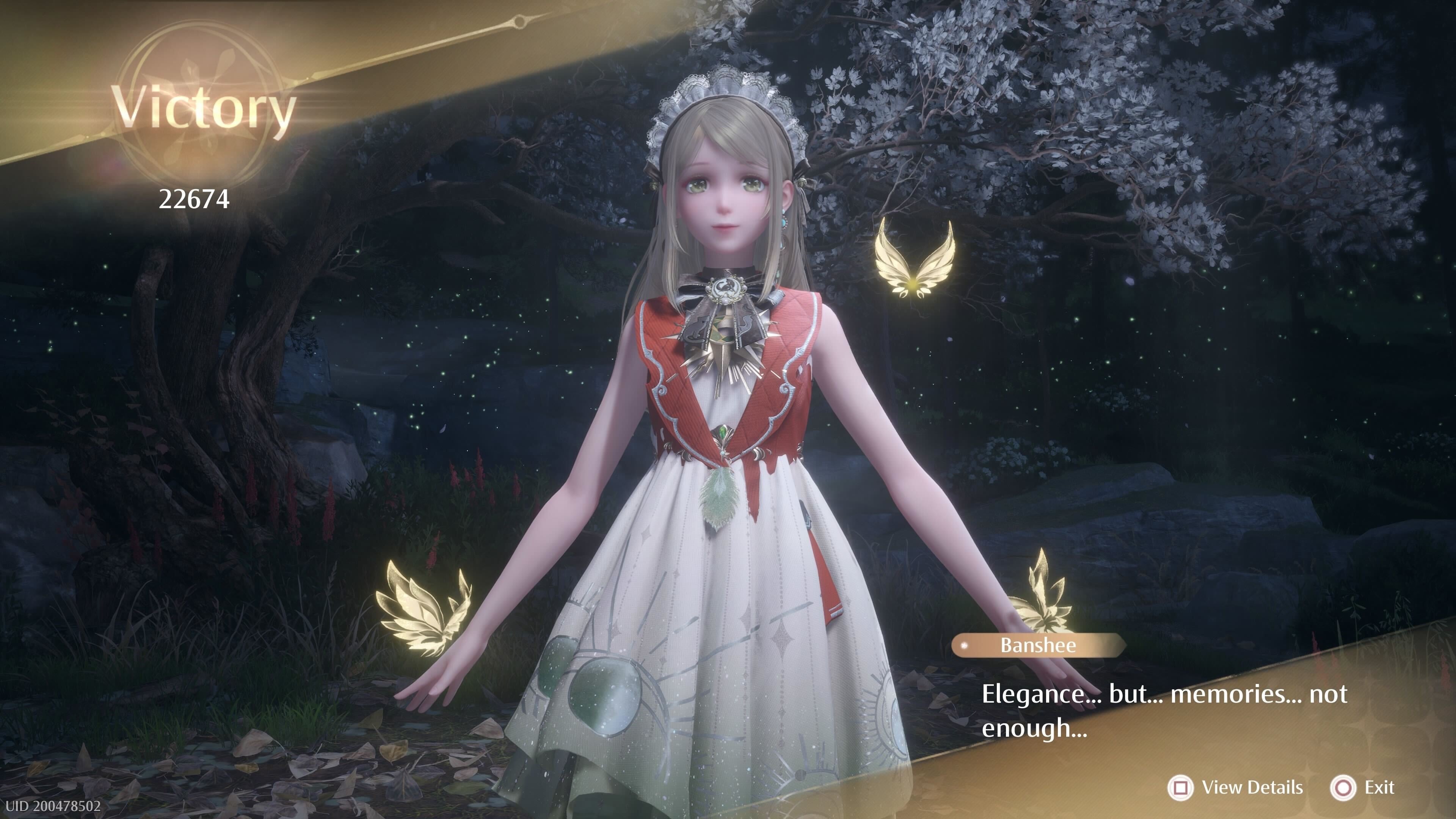 Nikki achieving victory in a Styling Challenge against the Sovereign on Elegant in Infinity Nikki.