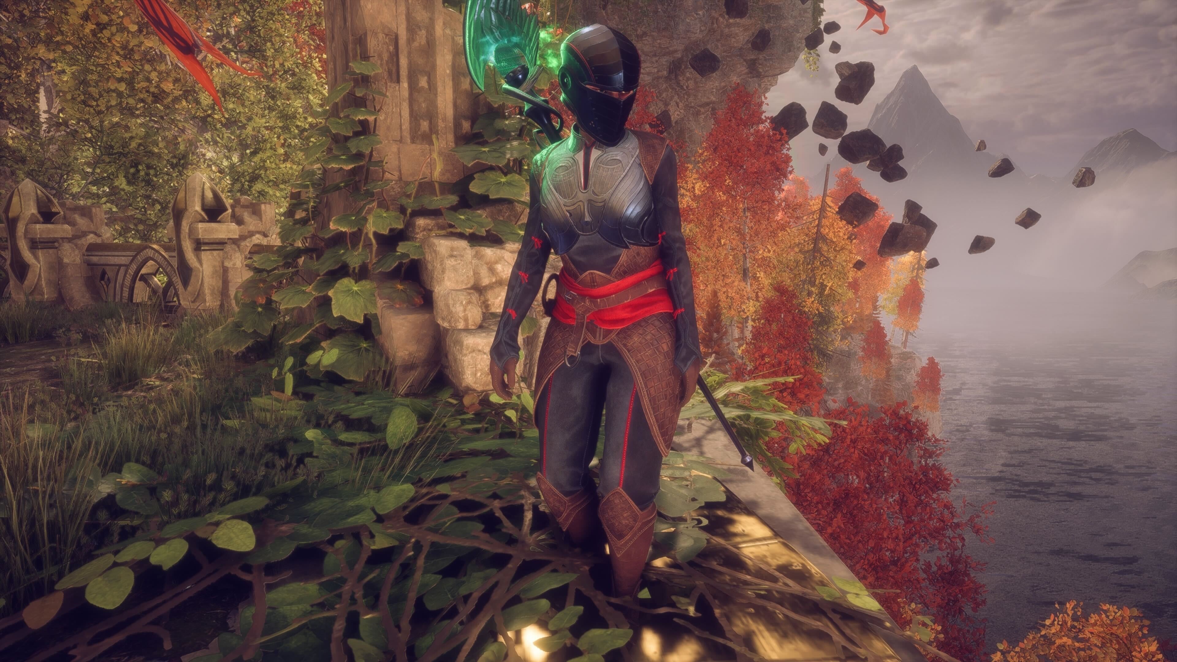 Rook wearing the Mass Effect armor in Dragon Age: TheVeilguard.