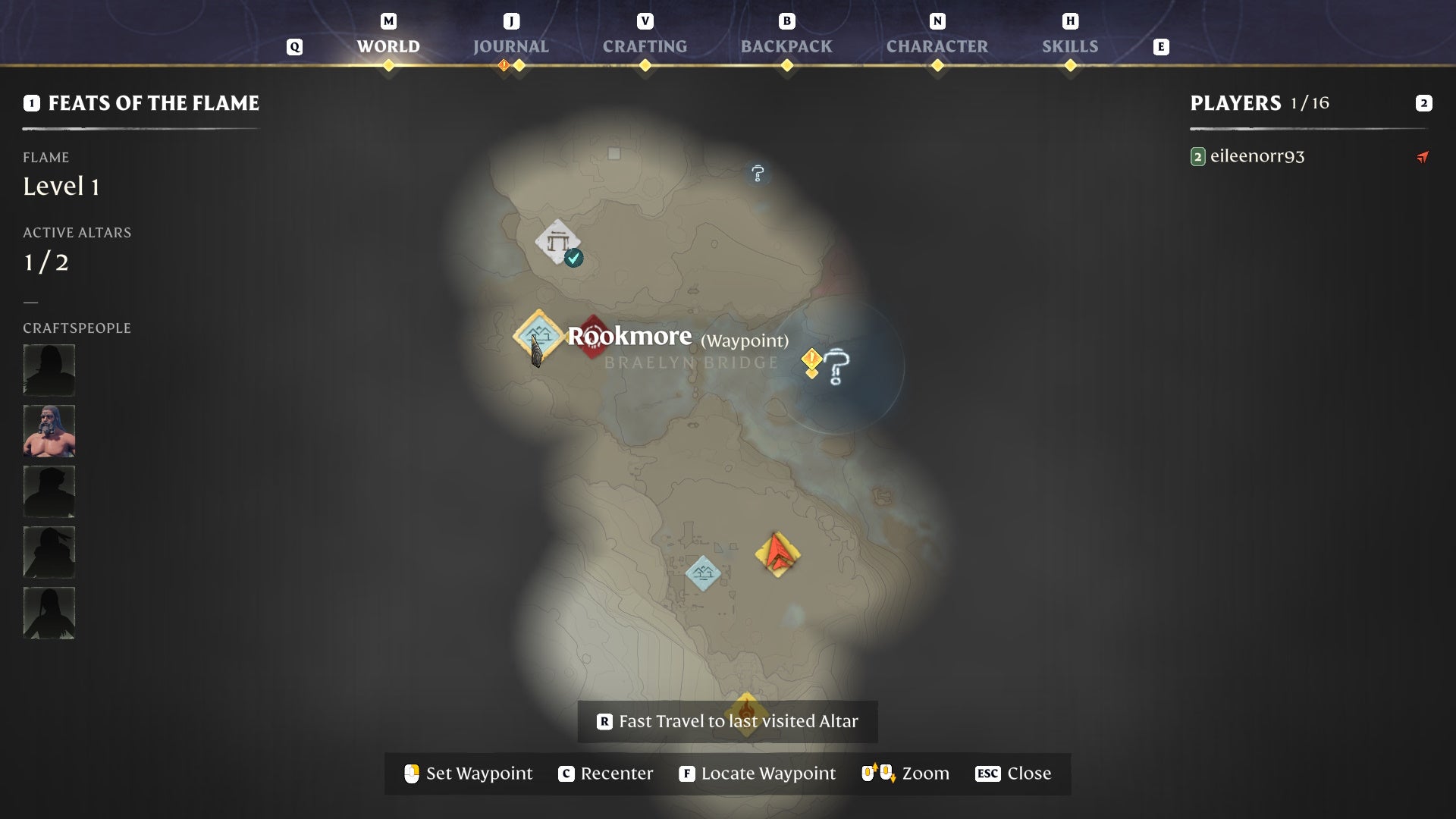 Ma view of the Rookmore settlement location in Enshrouded.