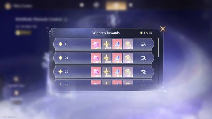 The Mira Crown rewards menu in Infinity Nikki.