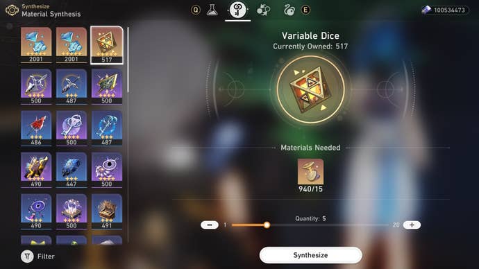 Converting Self-Modeling Resin into Variable Dice in Honkai Star Rail.