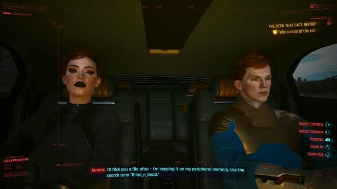 first person view of aurole talking about sliders death and her file on him