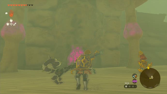 Link fighting an enemy as the player heads towards the Lightning Temple in The Legend of Zelda: Tears of the Kingdom.