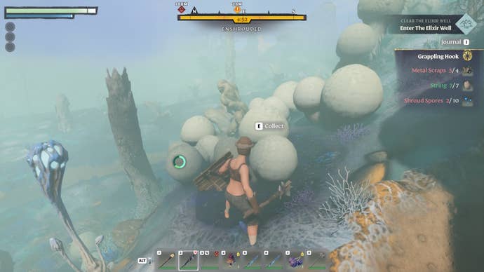 Looking at eggs on the ground in the Shroud in Enshrouded.