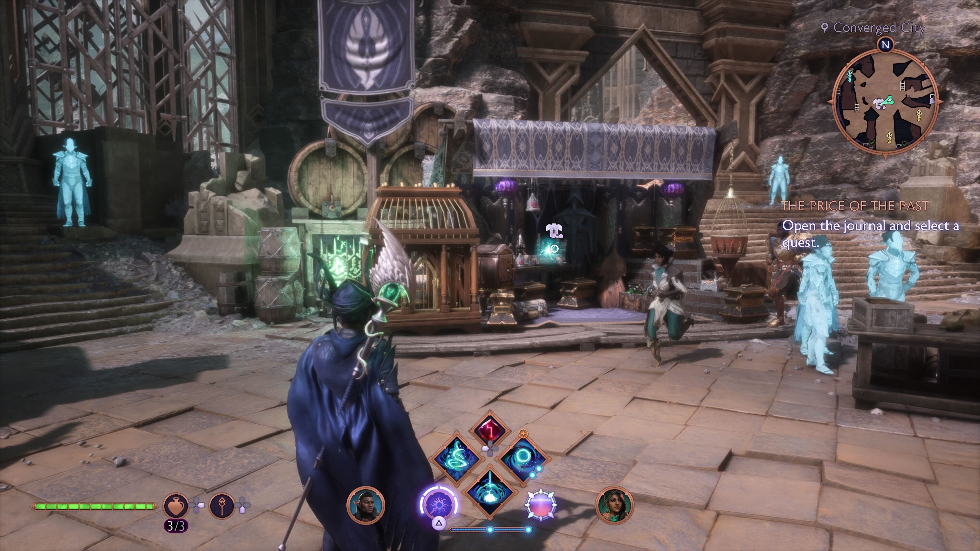 Looking at the shop in the Crossroads in Dragon Age The Veilguard.