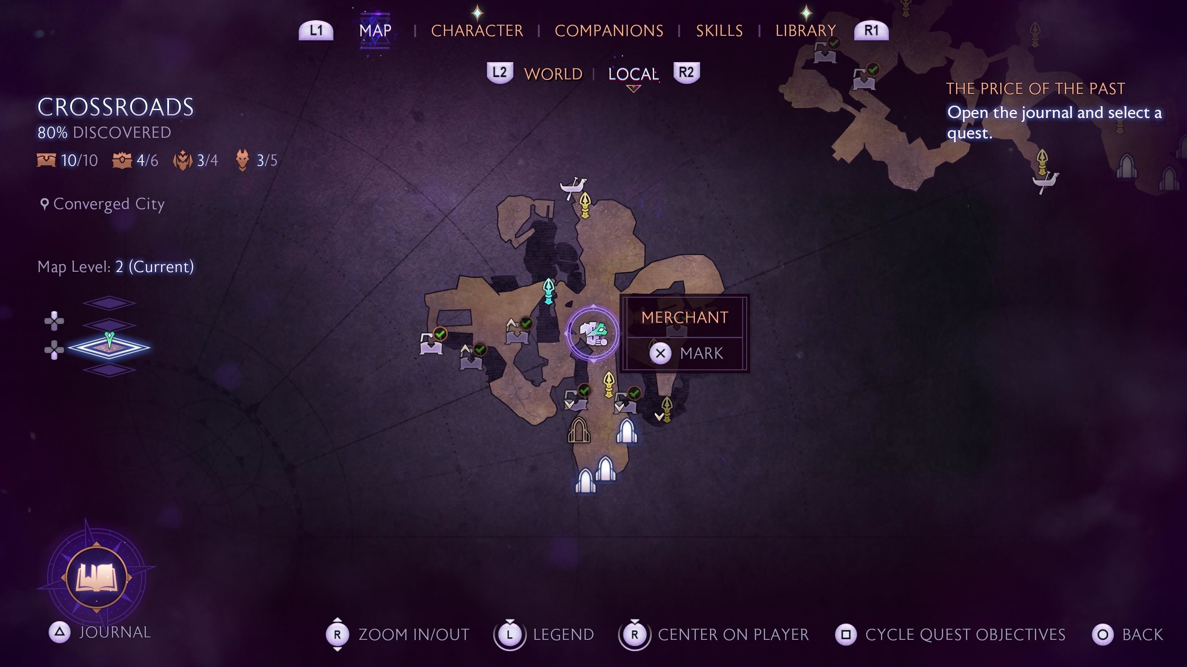 Map view of the Crossroads shop in Dragon Age The Veilguard.