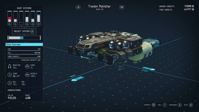 in the ship purchase menu