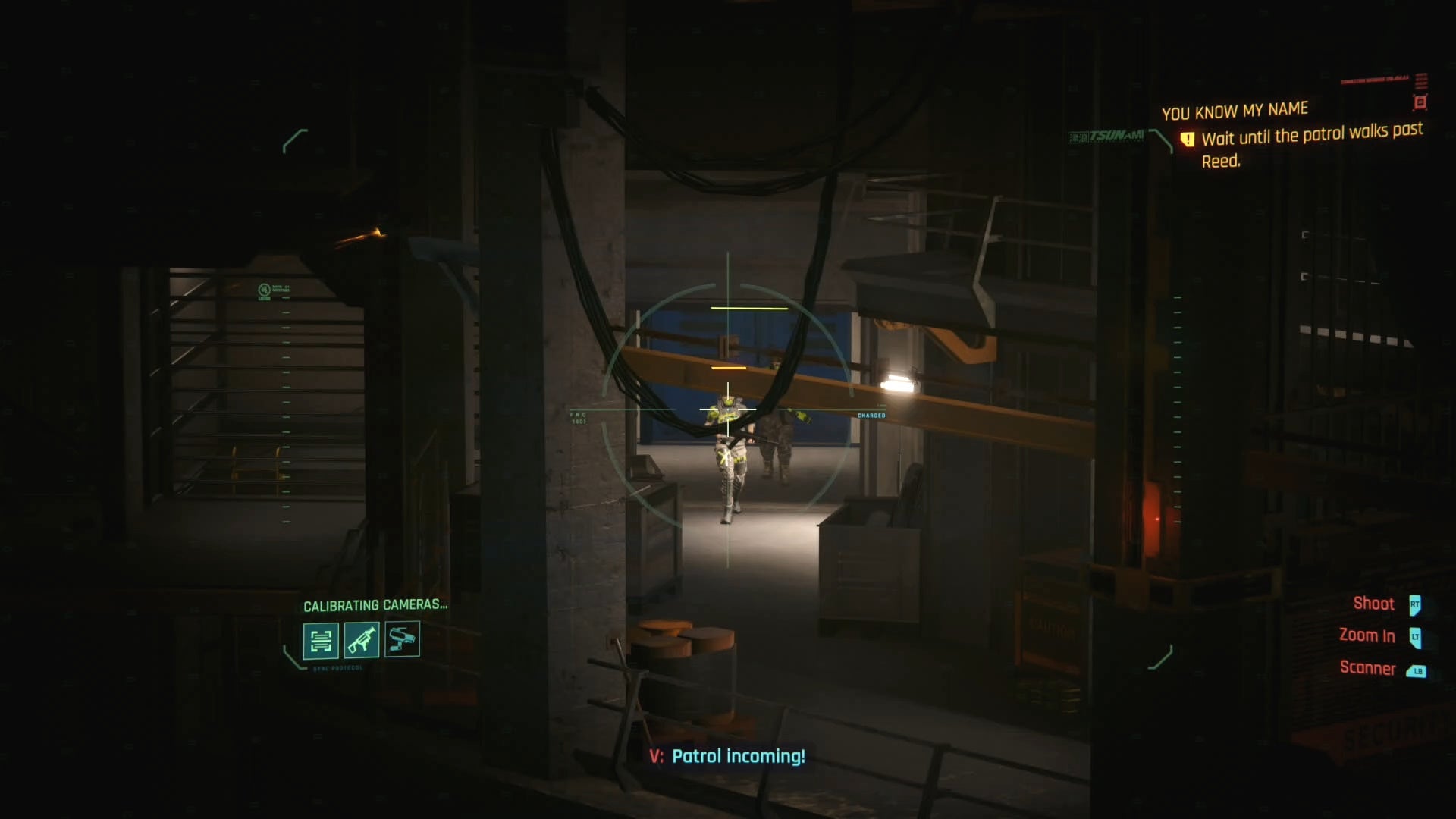 sniper nest view of two guards