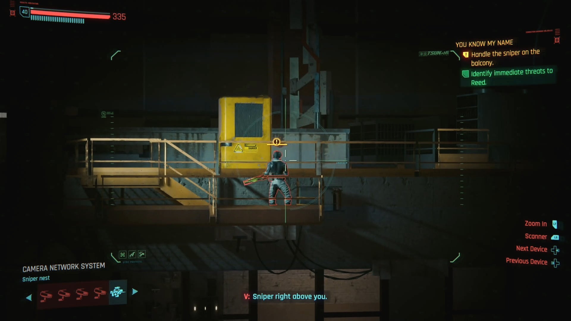 sniper nest view of a sniper on the balcony