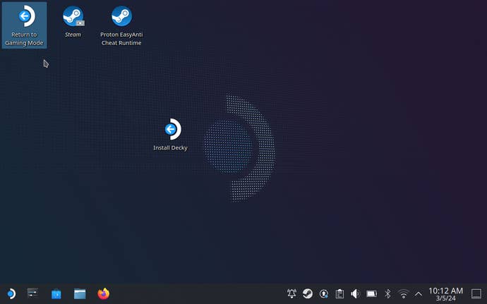 Step 4 of how to install Decky Loader on the Steam Deck: close the finished installer and return to Gaming Mode.