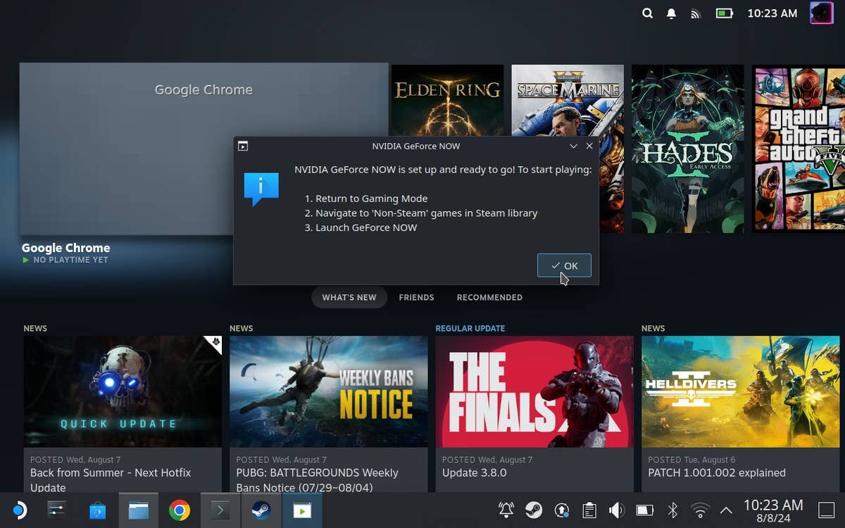 Even with some annoyances, game streaming can feel like a Steam