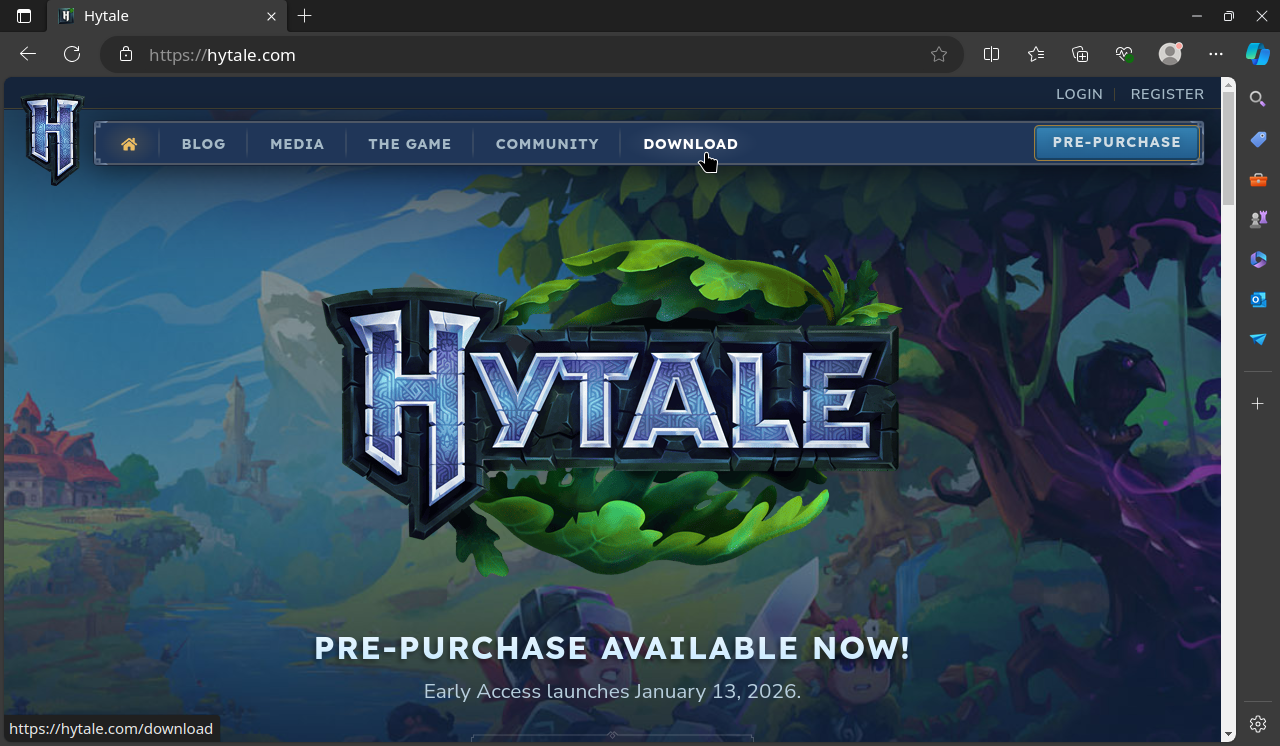 Step 3 of how to install Hytale on the Steam Deck: go to hytale.com and click Download. - 5