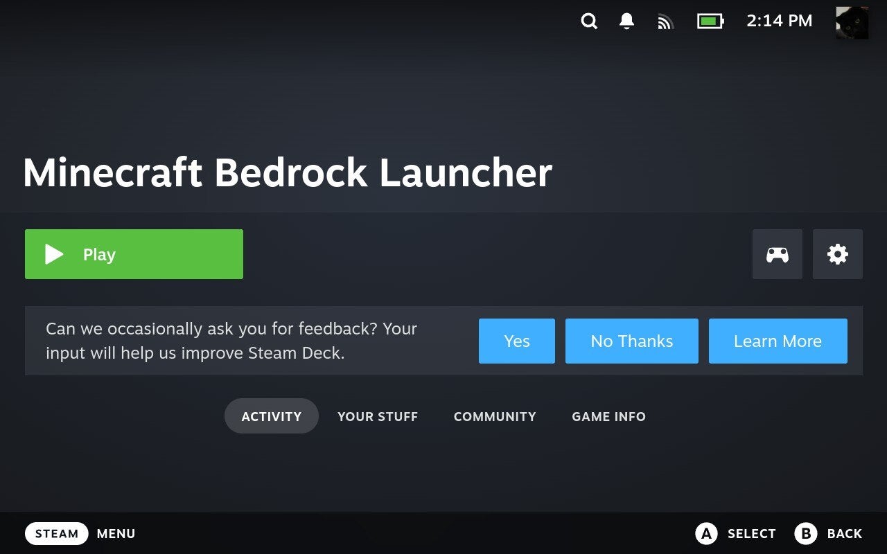 Step 8 of how to install Minecraft Bedrock on Steam Deck. - 26