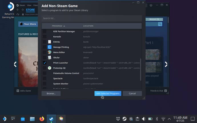Step 12 of how to play Minecraft Java on the Steam Deck.